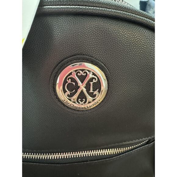 CXL by Christian Lacroix Backpack Black Pine Caviar Faux Leather CXLH24981-BLAK - Picture 4 of 9